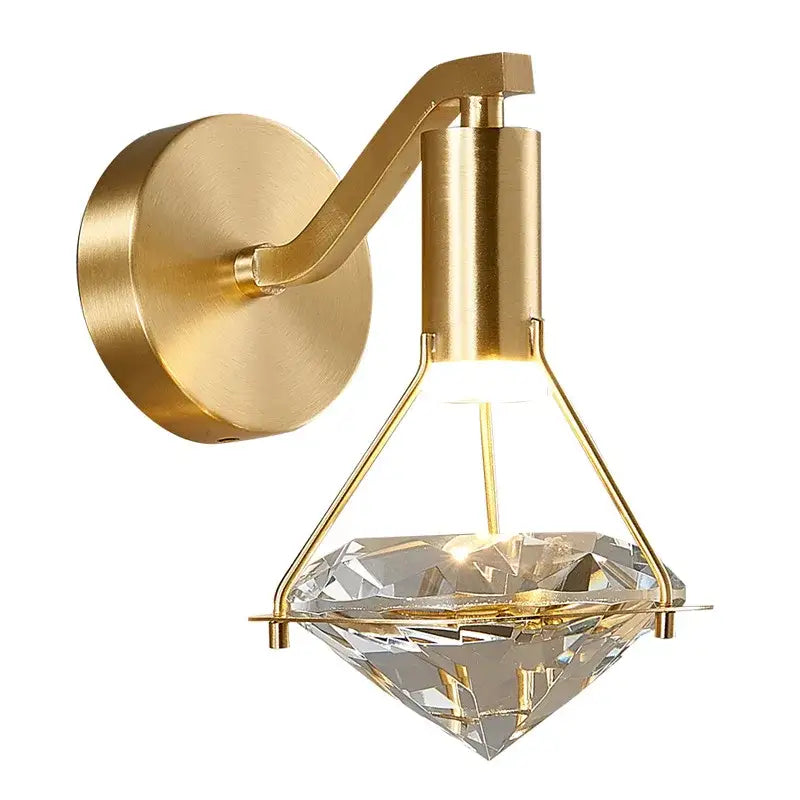 Gold Crystal Nordic Bedroom Wall Lamp
