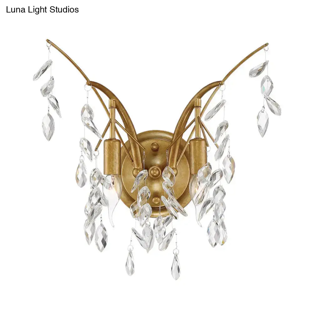 Gold Crystal Drop Sconce