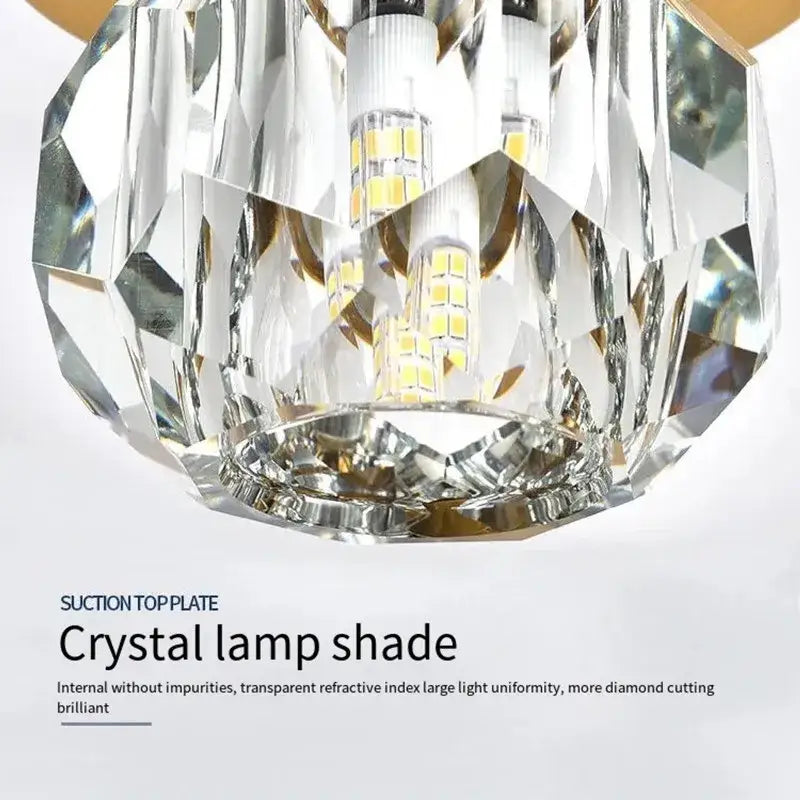 Gold Crystal Ceiling Lamp For Hallway Balcony