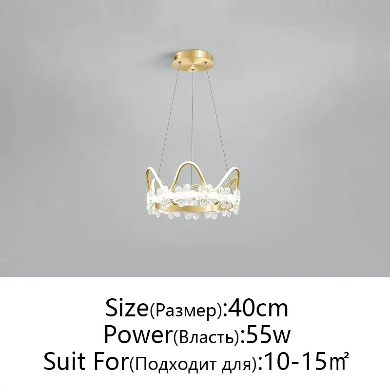 Gold Crystal Flower Ring Chandelier