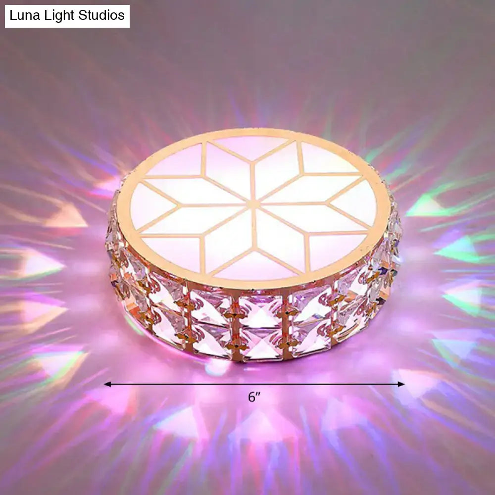 Gold Crystal Flush Light