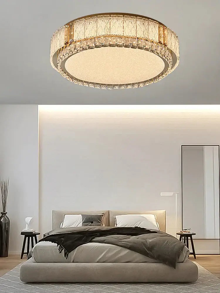 Gold Crystal Ceiling Fixture