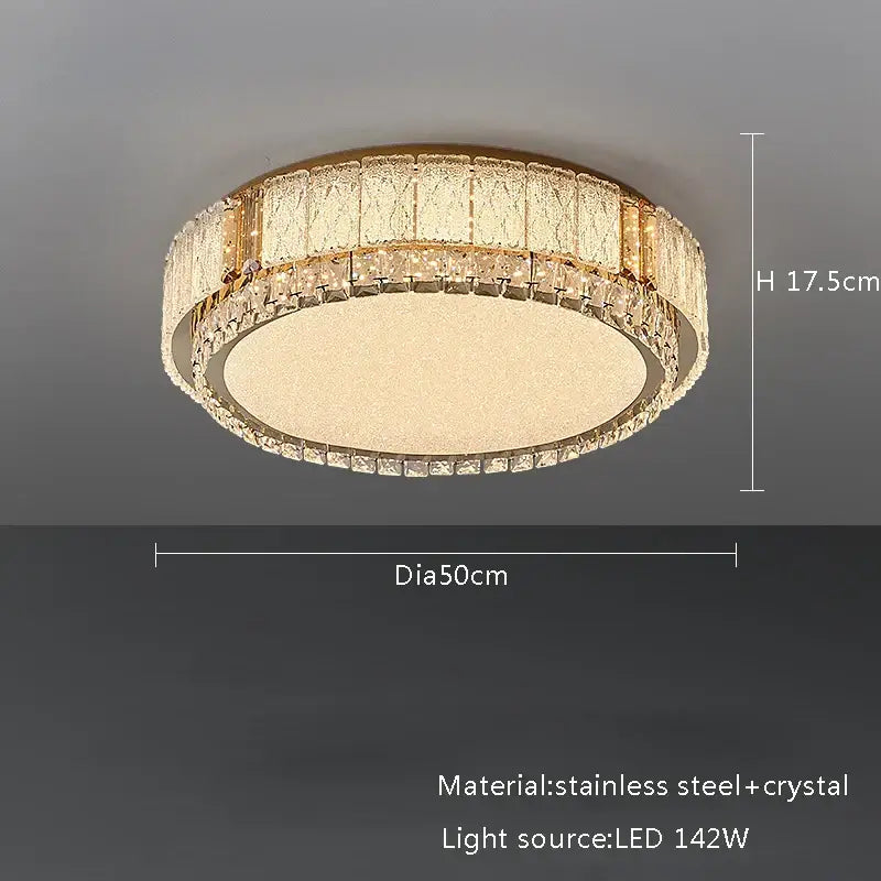 Gold Crystal Ceiling Fixture