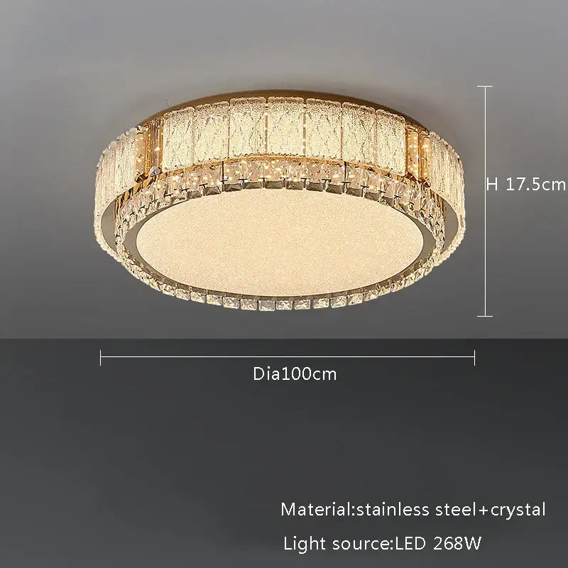 Gold Crystal Ceiling Fixture