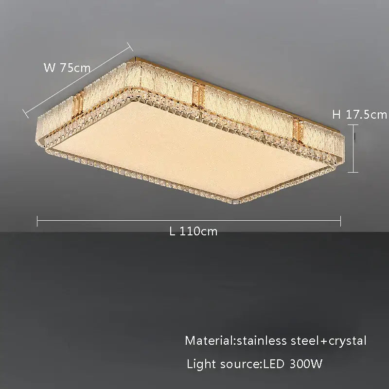 Gold Crystal Ceiling Fixture