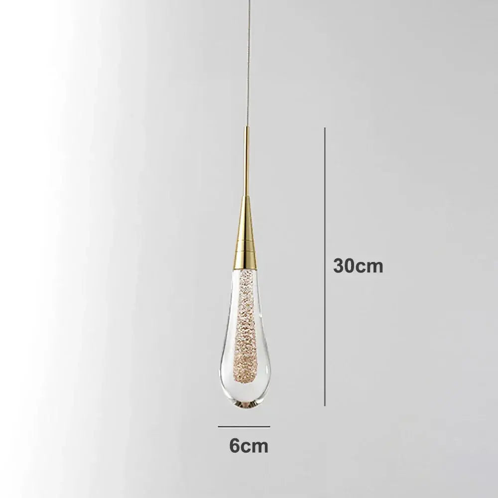 Gold Crystal Teardrop Pendant