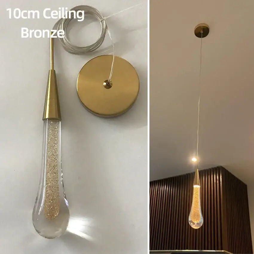 Gold Crystal Teardrop Pendant