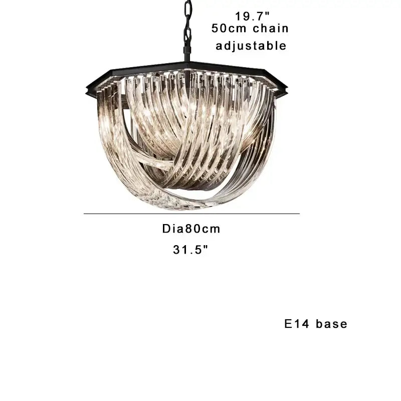Gold Crystal 80cm Pendant Lights