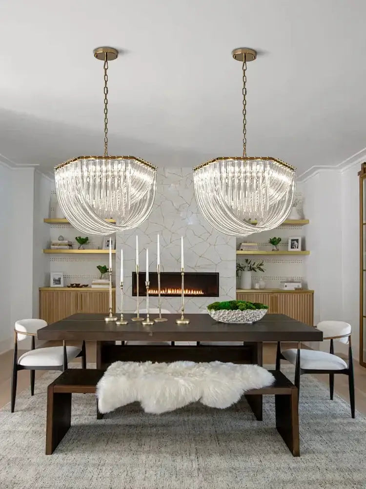 Gold Crystal 80cm Pendant Lights