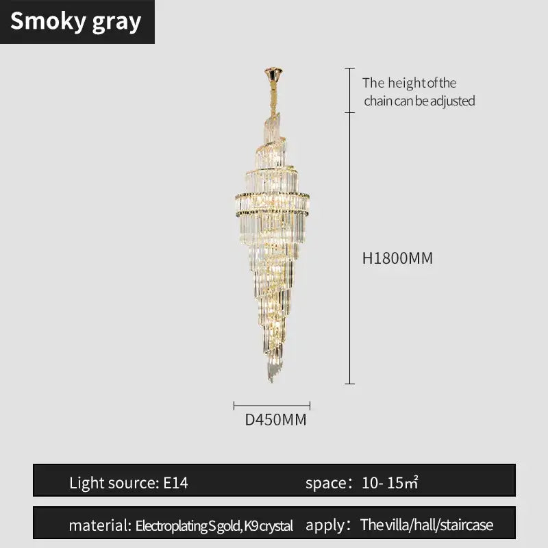 Gold Crystal Hollow Chandelier