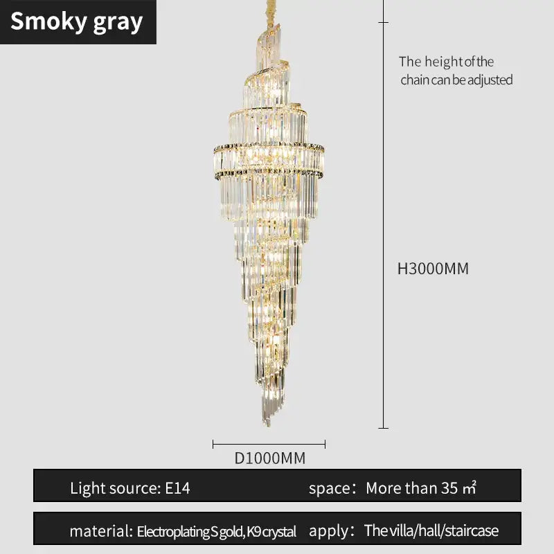 Gold Crystal Hollow Chandelier