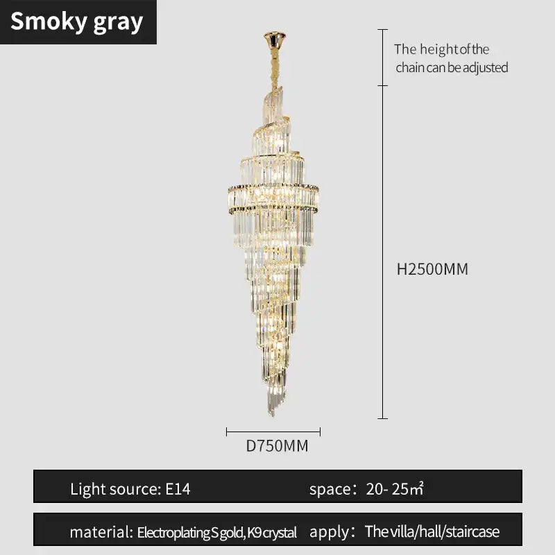 Gold Crystal Hollow Chandelier