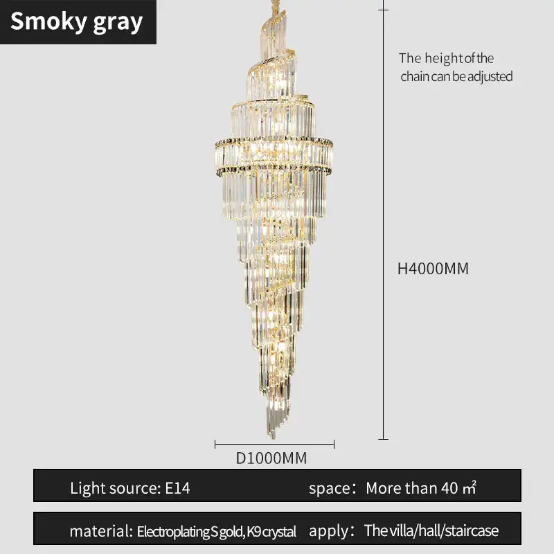 Gold Crystal Hollow Chandelier