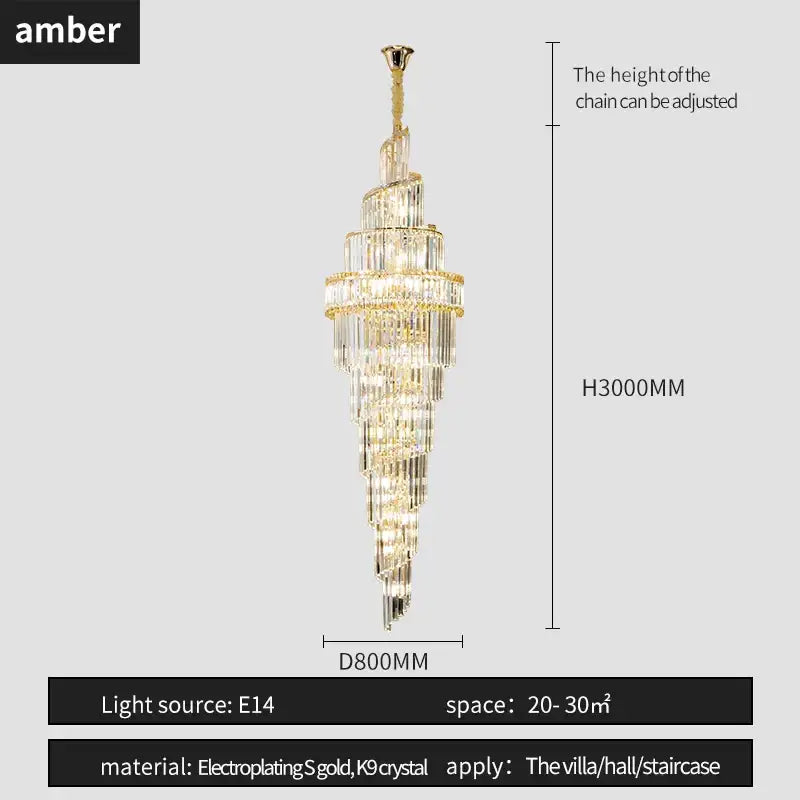 Gold Crystal Hollow Chandelier