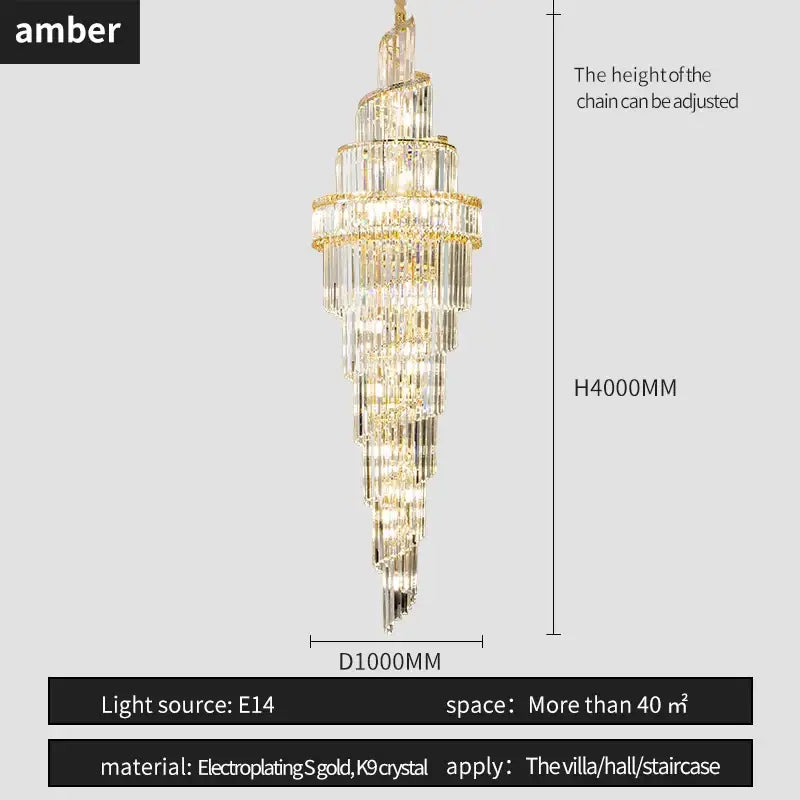 Gold Crystal Hollow Chandelier