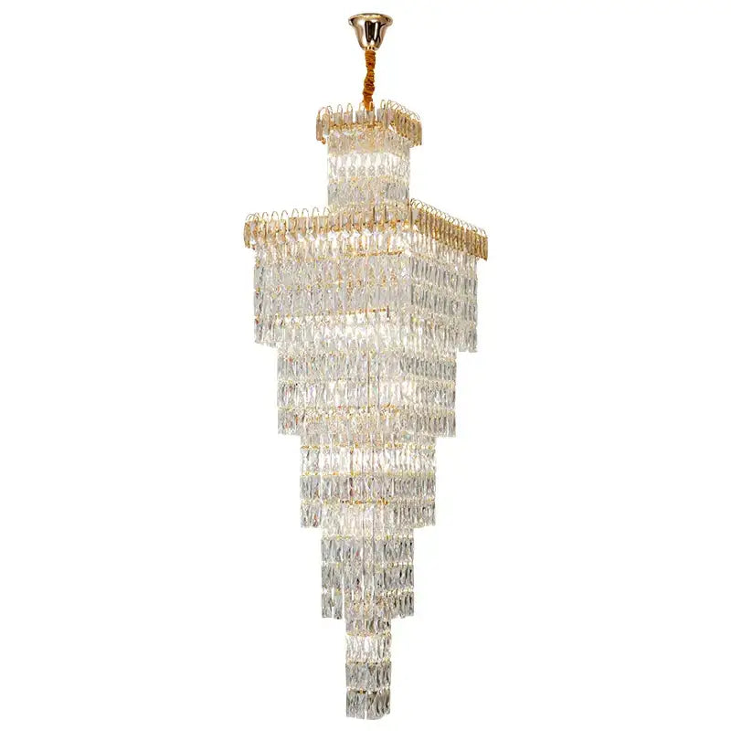 Gold Crystal Stair Chandelier Up To 400cm
