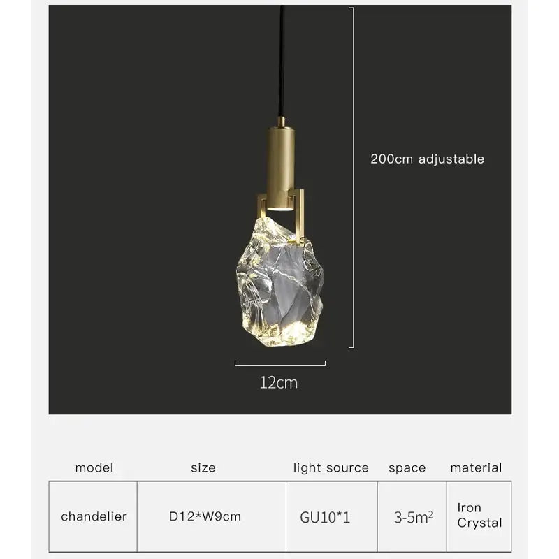 Gold Crystal Bedside Pendant