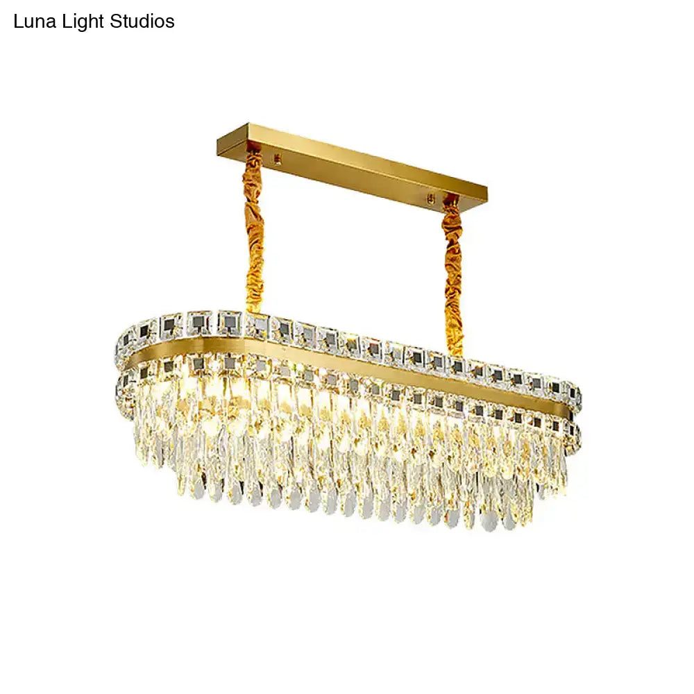 Gold Tiered Crystal Pendant