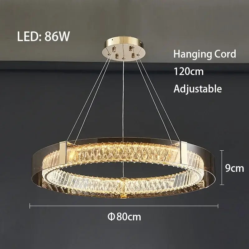 Gold Crystal Ceiling Chandelier 45 To 80cm