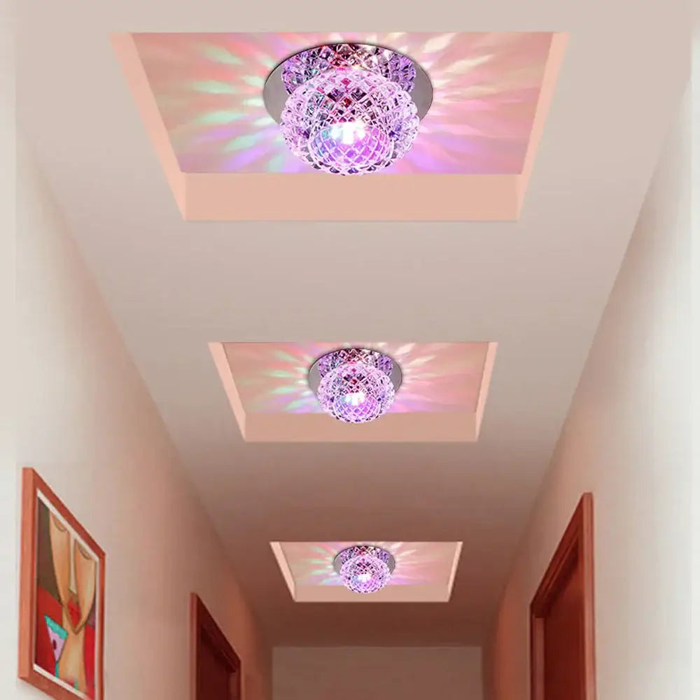 Gold Crystal Corridor Chandelier