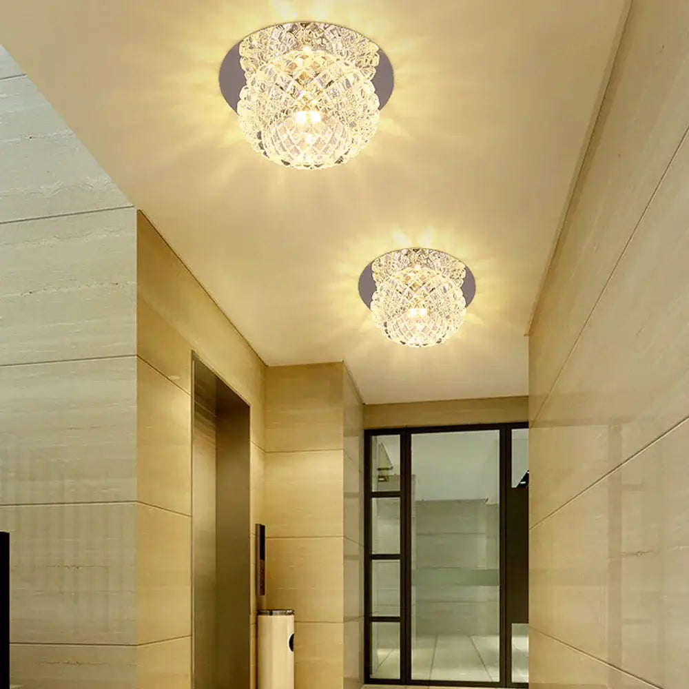 Gold Crystal Corridor Chandelier