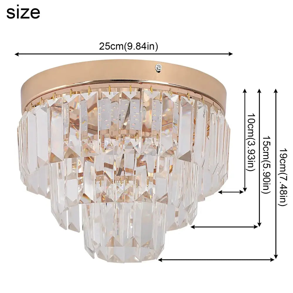 Gold Crystal Pendant Chandelier Dual Mount Style