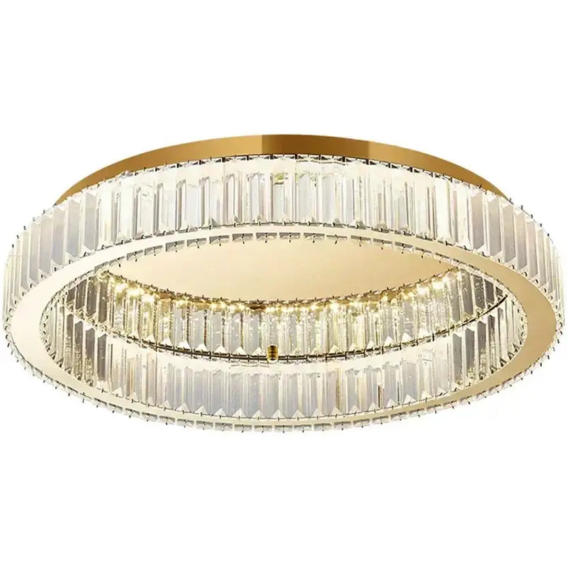 Gold Crystal Ceiling Chandelier Remote-Controlled