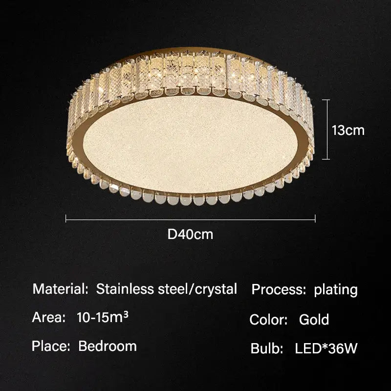 Gold Crystal Ceiling Light Adjustable Mood Lighting