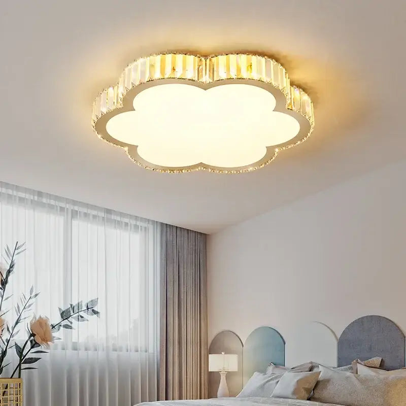 Gold Crystal Moon Ceiling Light