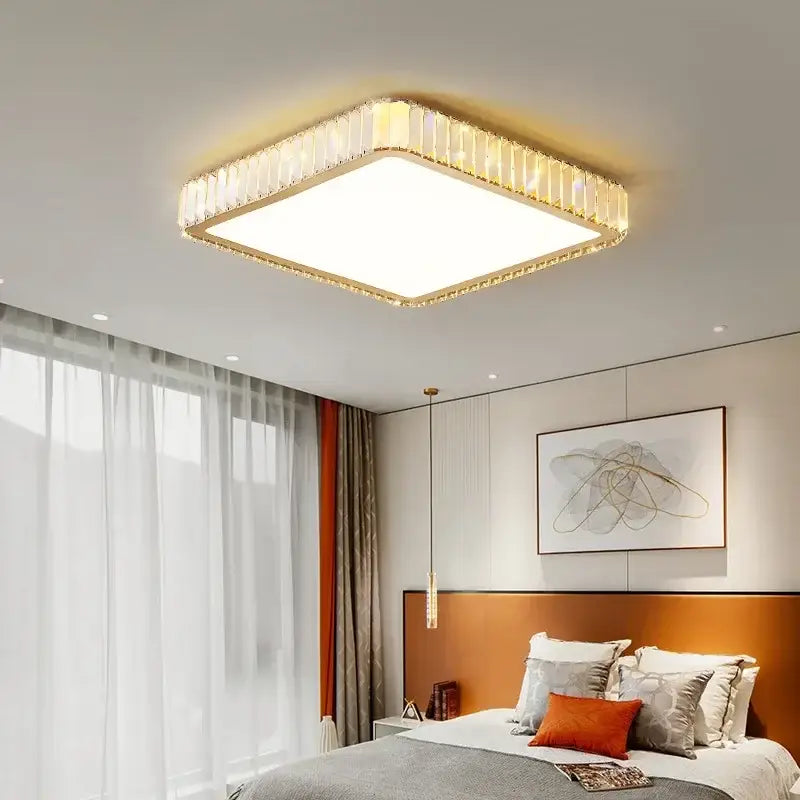 Gold Crystal Moon Ceiling Light