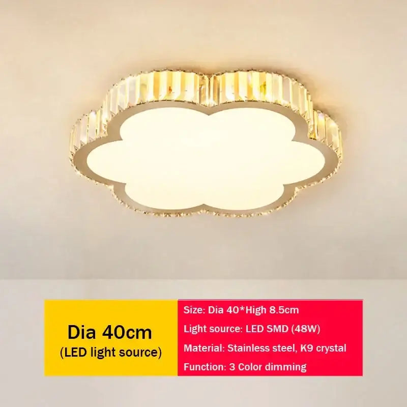 Gold Crystal Moon Ceiling Light