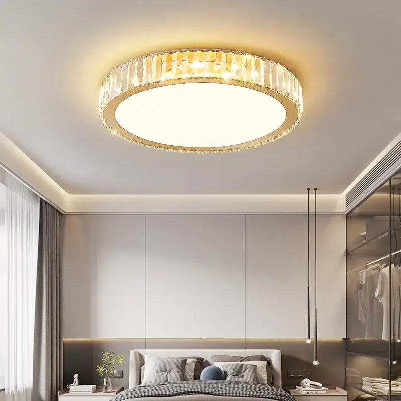 Gold Crystal Moon Ceiling Light
