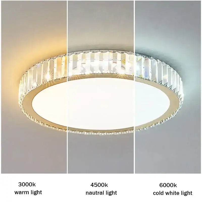 Gold Crystal Moon Ceiling Light