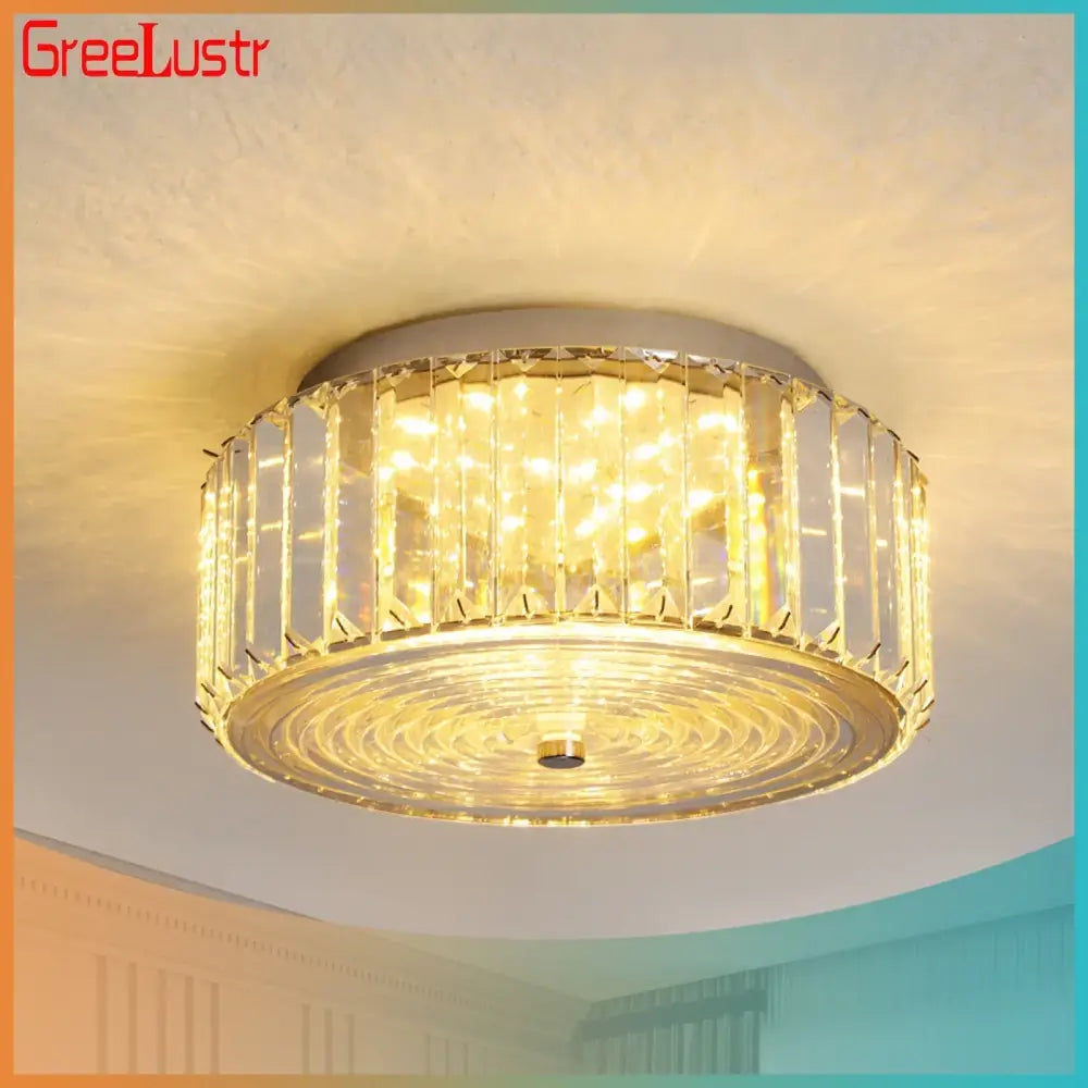 Gold Crystal Dining Chandelier Compact 27cm