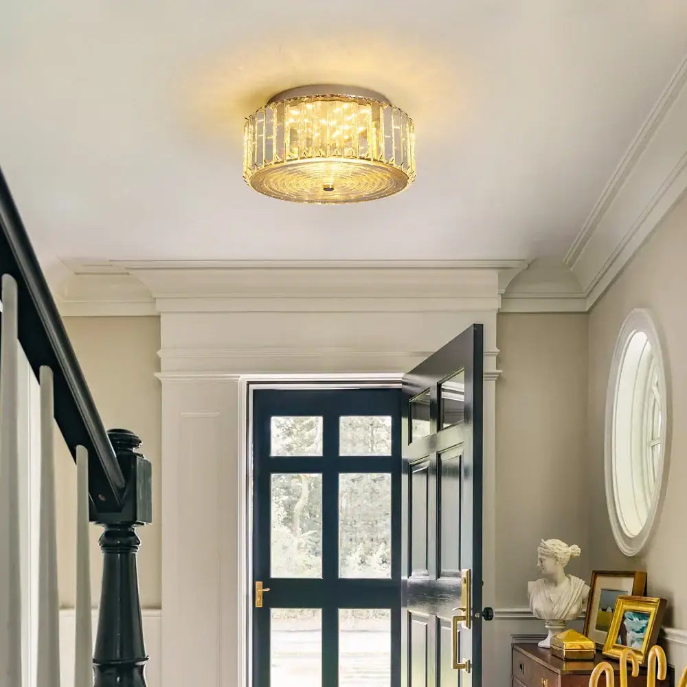 Gold Crystal Dining Chandelier Compact 27cm