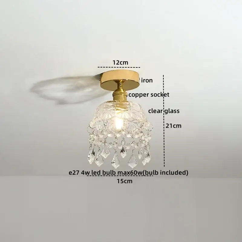 Gold Crystal Living Chandelier Clear Glass Option