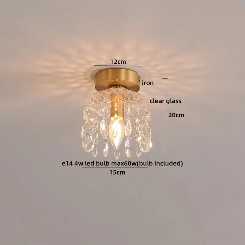 Gold Crystal Living Chandelier Clear Glass Option