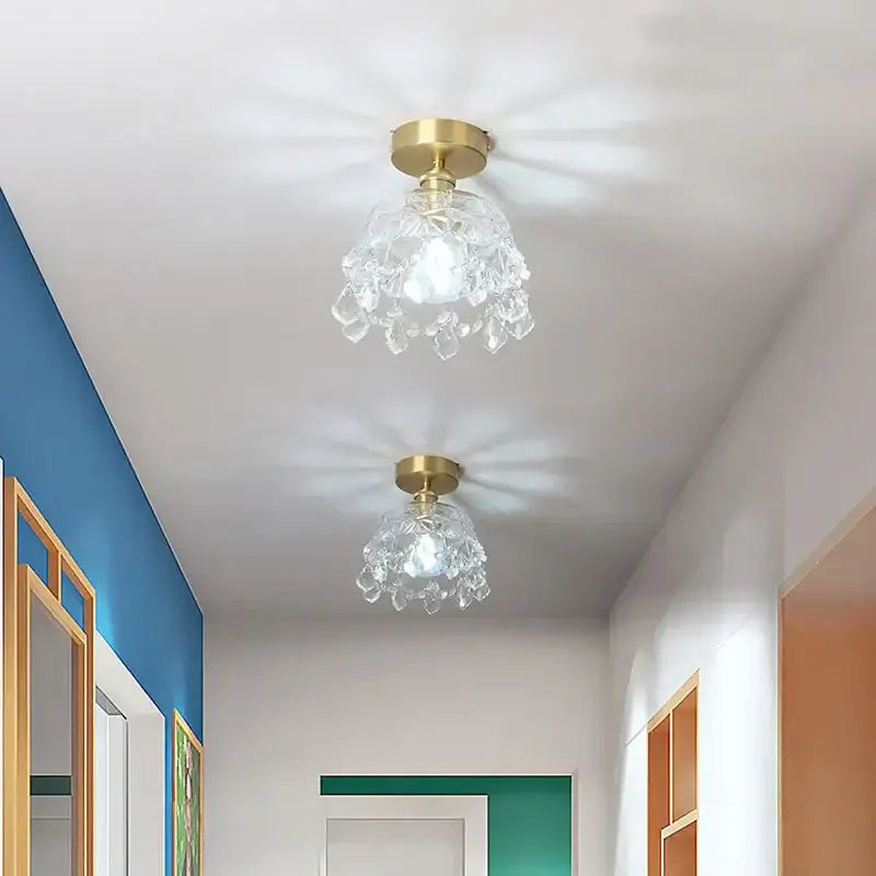 Gold Crystal Living Chandelier Clear Glass Option
