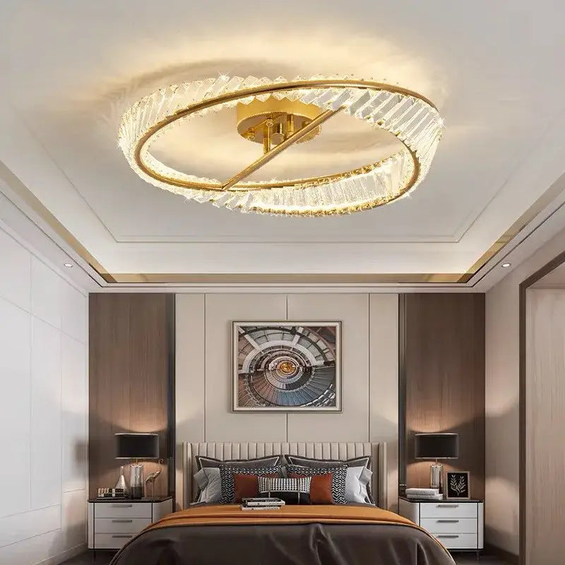 Gold Crystal LED 60cm Chandelier