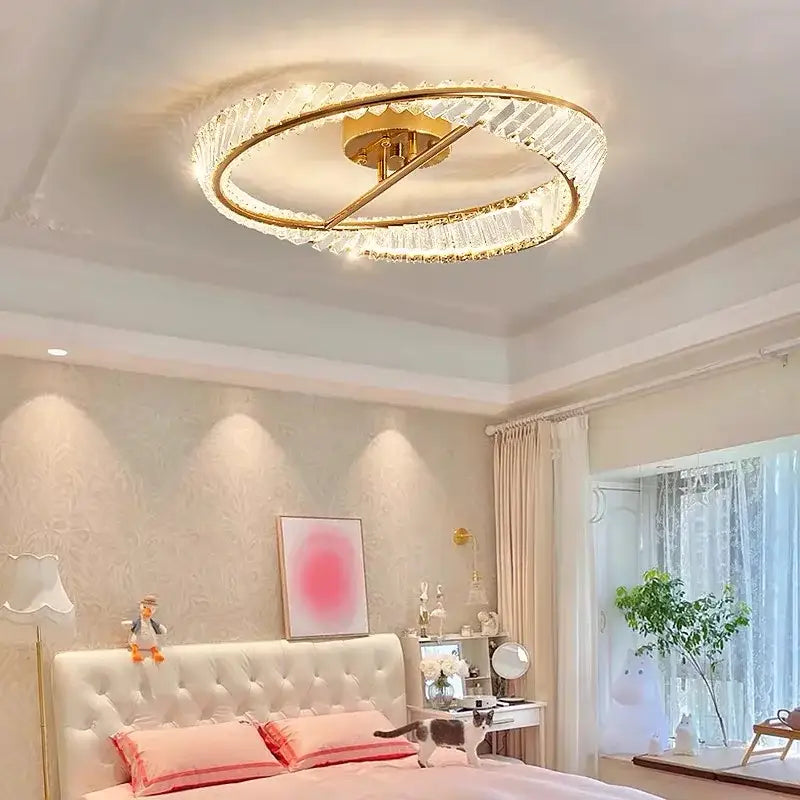 Gold Crystal LED 60cm Chandelier
