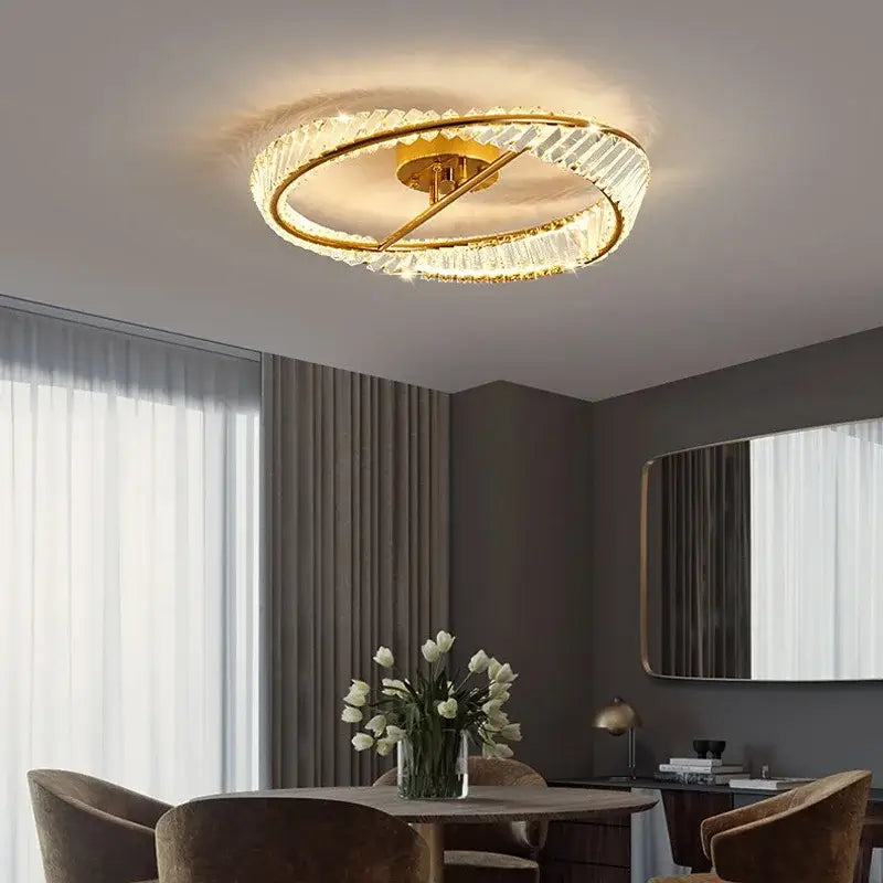 Gold Crystal LED 60cm Chandelier