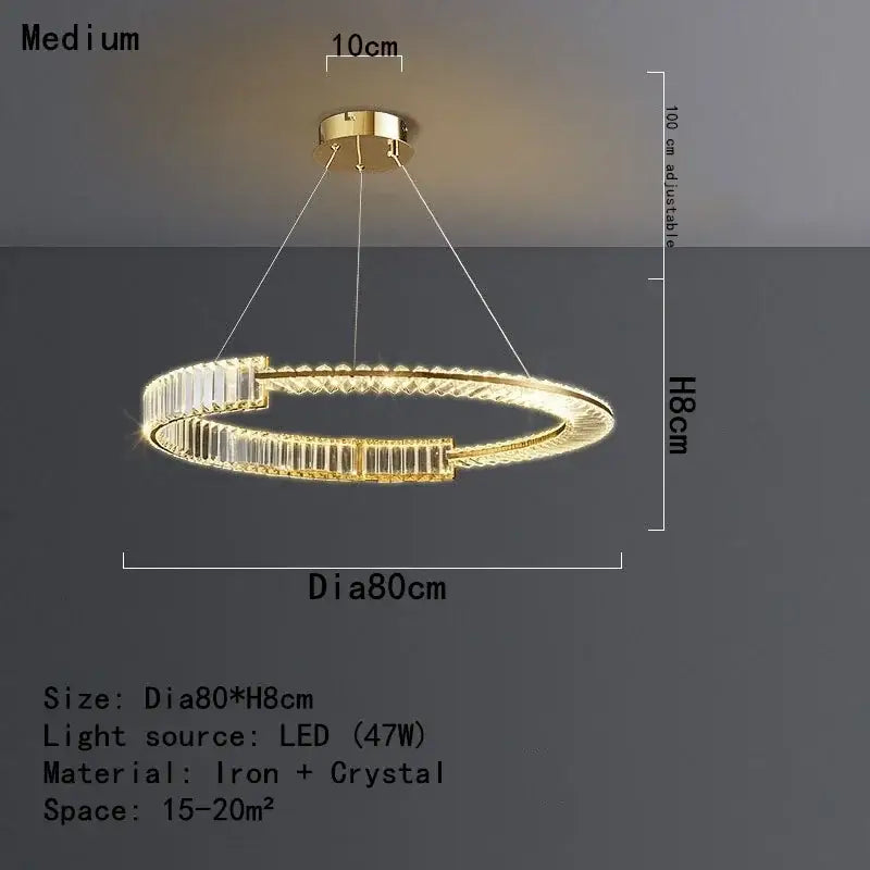 Gold Crystal 100cm Dining Chandelier