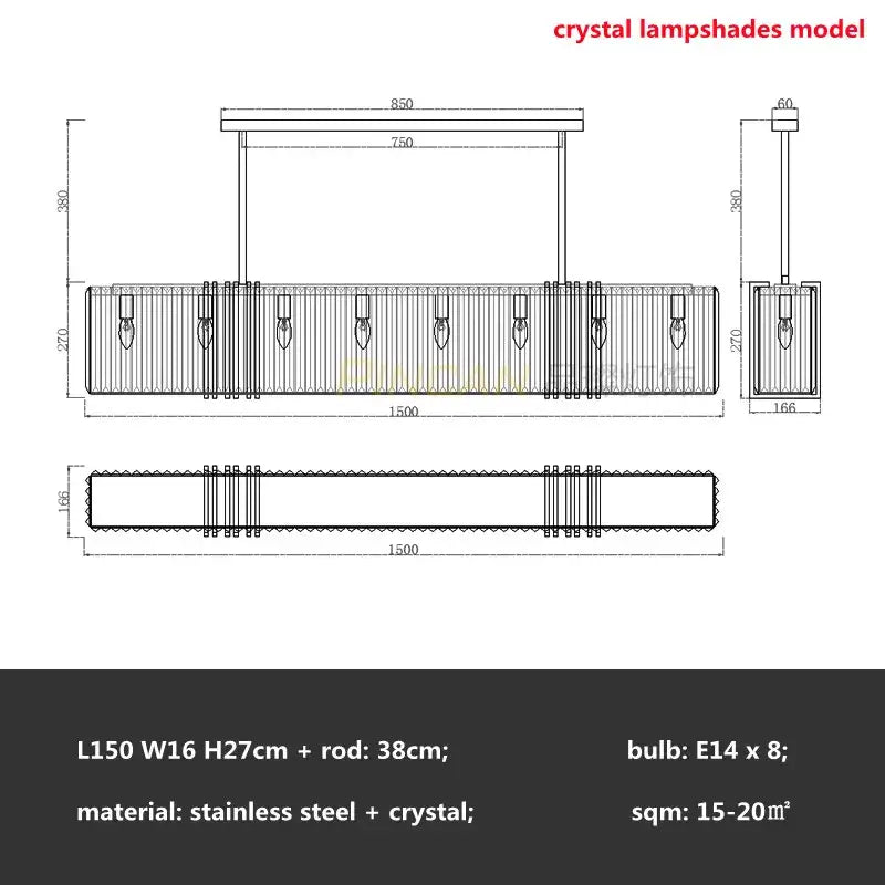 Gold Crystal Kitchen Chandelier