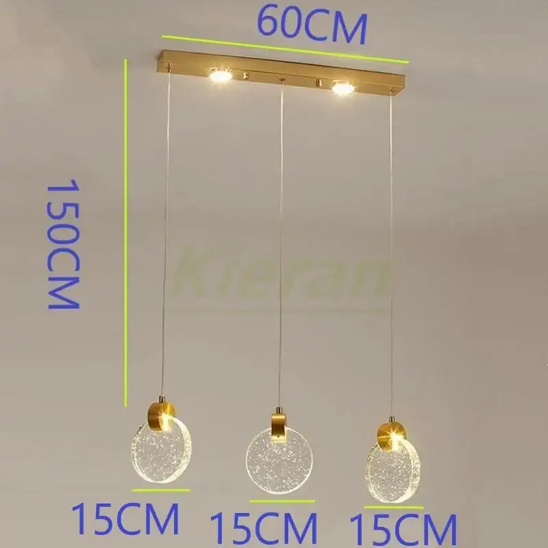 Gold Crystal Dining Pendant 16-Head Design