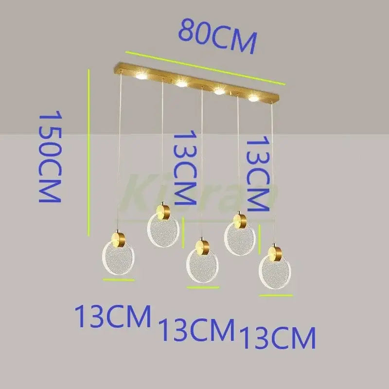 Gold Crystal Dining Pendant 16-Head Design
