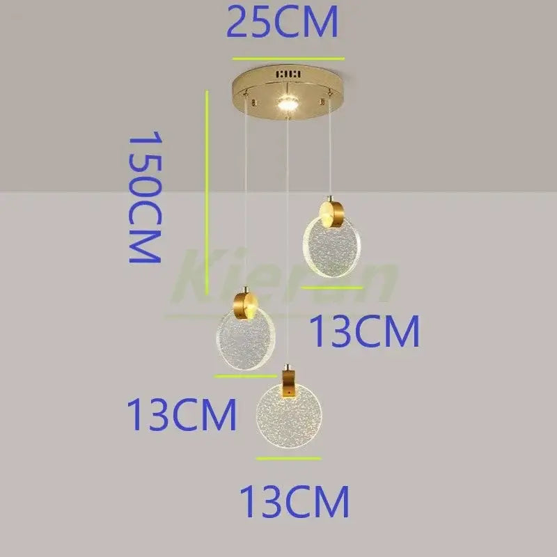 Gold Crystal Dining Pendant 16-Head Design