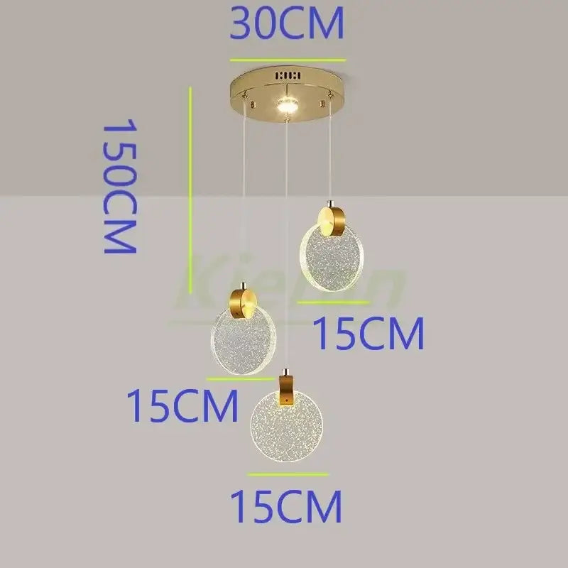 Gold Crystal Dining Pendant 16-Head Design