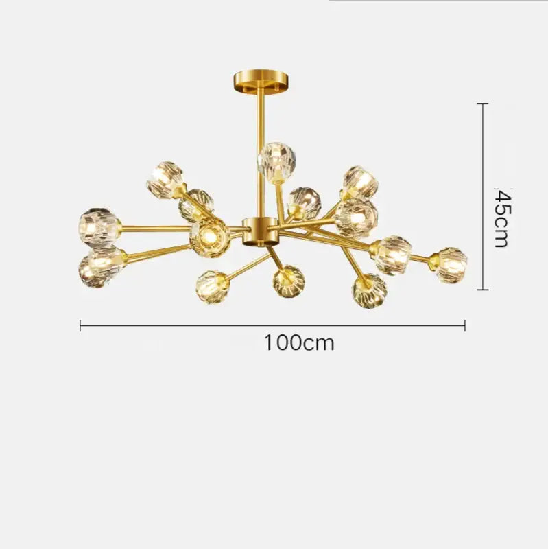 Gold Crystal Sphere Chandelier