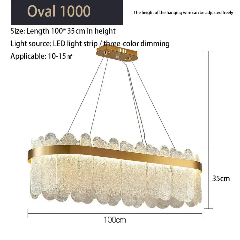 Gold Crystal Frosted Chandelier