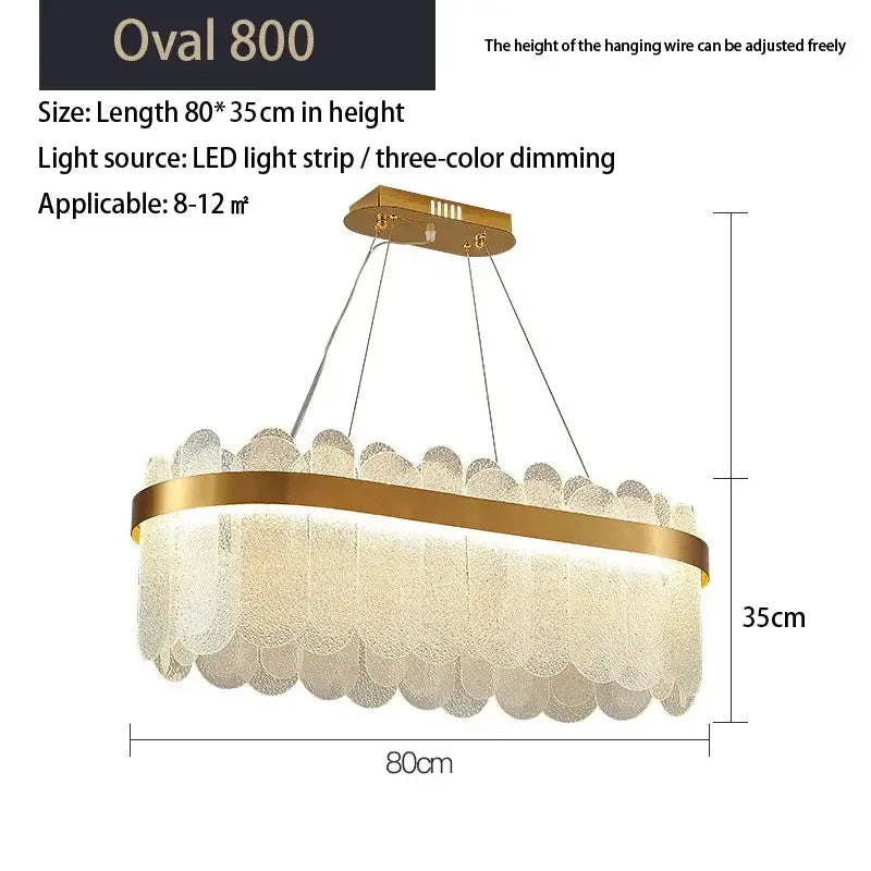 Gold Crystal Frosted Chandelier